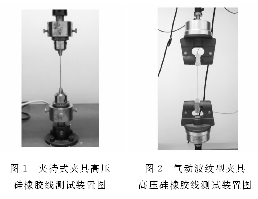 气动波纹型夹具高压硅橡胶线测试装置图